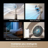 dreame MF10 Ventilateur sans pales, débit d’air spatial 270° pour circulation d’air dans toute la pièce, débit d’air adaptatif à