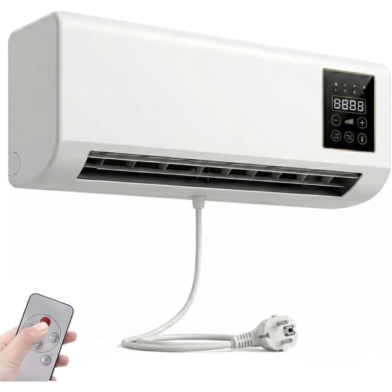 Portable Climatiseur Ventilateur, Climatiseur Mural Sans Évacuation, Sans Perçage, Gain De Place, Pour Rafraîchir Et Chauffer (S