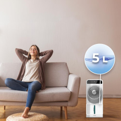 Cecotec - Rafraîchisseur d’Air EnergySilence 5000 Cool Wave - 65 W, Capacité de 3.5L, 3 Vitesses et 2 Modes, Oscillation Automat