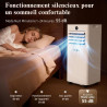 Climatiseur Mobile 9000 BTU - Climatiseur Portable 4 en 1 Silencieux - Télécommande, Minuterie 24h & Mode Sommeil,Clim Mobile po
