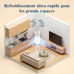 Climatiseur Mobile 9000 BTU - Climatiseur Portable 4 en 1 Silencieux - Télécommande, Minuterie 24h & Mode Sommeil,Clim Mobile po