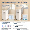 Climatiseur Mobile 9000 BTU - Kit d'Évacuation Fenêtre Inclus，Climatiseur Portable 4 en 1 Silencieux avec Télécommande, Minuteri