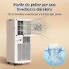 Climatiseur Mobile 9000 BTU - Kit d'Évacuation Fenêtre Inclus，Climatiseur Portable 4 en 1 Silencieux avec Télécommande, Minuteri