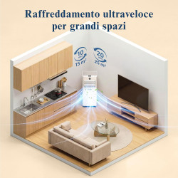 Climatiseur Mobile 9000 BTU - Kit d'Évacuation Fenêtre Inclus，Climatiseur Portable 4 en 1 Silencieux avec Télécommande, Minuteri