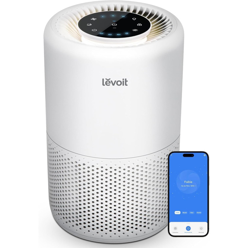 LEVOIT Purificateur d'Air Chambre Silencieux, Élimine 99.97% des Allergènes, Compatible avec APP Alexa, Programmable avec Veille