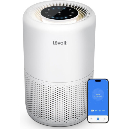 LEVOIT Purificateur d'Air Chambre Silencieux, Élimine 99.97% des Allergènes, Compatible avec APP Alexa, Programmable avec Veille