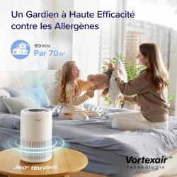 LEVOIT Purificateur d'Air Chambre Silencieux, Élimine 99.97% des Allergènes, Compatible avec APP Alexa, Programmable avec Veille
