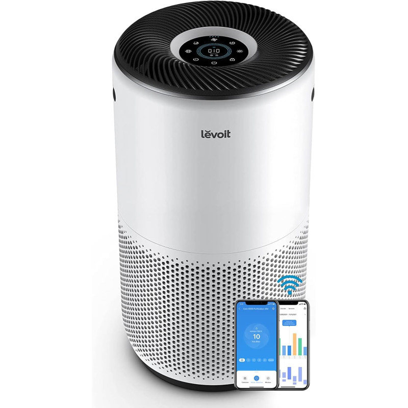 LEVOIT Purificateur d'Air avec Senor, Air Purifier avec HEPA jusqu'à 83m² CADR 400m³/h, Intelligent Compatible avec Alexa, Mode 