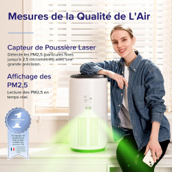 LEVOIT Purificateur d'Air avec Senor, Air Purifier avec HEPA jusqu'à 83m² CADR 400m³/h, Intelligent Compatible avec Alexa, Mode 
