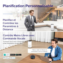 LEVOIT Purificateur d'Air avec Senor, Air Purifier avec HEPA jusqu'à 83m² CADR 400m³/h, Intelligent Compatible avec Alexa, Mode 