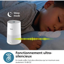 Philips Purificateur d'Air Séries 600, Capteur Intelligent, Pour les personnes souffrant d'allergies, Filtre HEPA éliminant 99,9