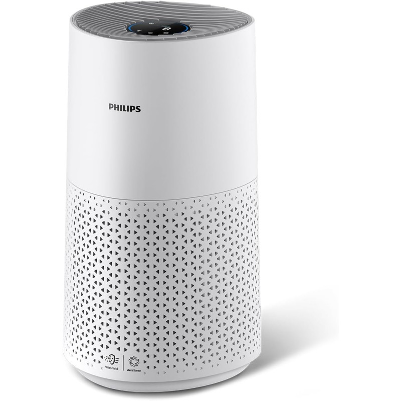 Philips Purificateur d'Air Série 1000 - Élimine les Germes, la Poussière et les Allergènes dans les Pièces jusqu'à 78 m², CADR 3