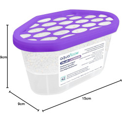 Aquafloow Déshumidificateur 400 ml, Réduit l'humidité de l'air, 6 Pièces LAVENDER | Neutraliseur d'odeurs, Absorbeur d'humidité 