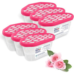 Aquafloow Déshumidificateur 400 ml, Réduit l'humidité de l'air, 6 Pièces ROSE | Neutraliseur d'odeurs, Absorbeur d'humidité pour