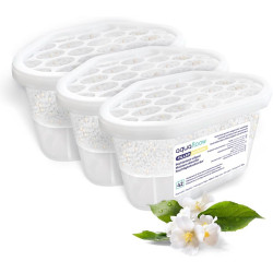Aquafloow Déshumidificateur 400 ml, Réduit l'humidité de l'air, 3 Pièces JASMINE | Neutraliseur d'odeurs, Absorbeur d'humidité p
