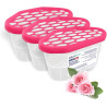 Aquafloow Déshumidificateur 400 ml, Réduit l'humidité de l'air, 3 Pièces ROSE | Neutraliseur d'odeurs, Absorbeur d'humidité pour