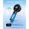 Ventilateur de Poche Portable Mini - 3000 mAh USB Rechargeable, Réglage Vitesse 1-120 avec Écran LED, Ventilateur Personnel Sile