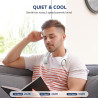 Morelax Ventilateur Portable de Cou Pliable, 4000mAh USB Rechargeable, 3 Vitesses Réglables, Collier Ventilateurs Nuque Personne