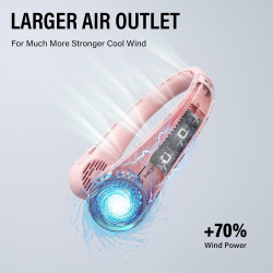 Morelax Ventilateur de Cou Portable, 3 Vitesses Réglables, Silencieux, Batterie USB 4000mAh Rechargeable, Léger, Idéal pour Mais