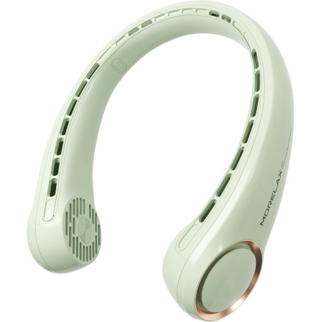 Morelax Ventilateur de Cou Portable, 3 Vitesses, Silencieux (25 dB), Batterie USB 4000mAh, Léger et Confortable, Idéal pour Mais