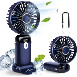 BOSONER Mini ventilateur portable – Ventilateur électrique rechargeable avec 5 vitesses – Petit ventilateur portable 4000 mAh à 
