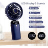 BOSONER Mini ventilateur portable – Ventilateur électrique rechargeable avec 5 vitesses – Petit ventilateur portable 4000 mAh à 