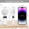 BOSONER Mini ventilateur portable – Ventilateur électrique rechargeable avec 5 vitesses – Petit ventilateur portable 4000 mAh à 