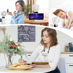 BOSONER Mini ventilateur portable – Ventilateur électrique rechargeable avec 5 vitesses – Petit ventilateur portable 4000 mAh à 