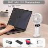 BOSONER Mini ventilateur portable – Ventilateur électrique rechargeable avec 5 vitesses – Petit ventilateur portable 4000 mAh à 