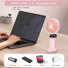 BOSONER Mini ventilateur portable – Ventilateur électrique rechargeable avec 5 vitesses – Petit ventilateur portable 4000 mAh à 