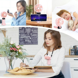BOSONER Mini ventilateur portable – Ventilateur électrique rechargeable avec 5 vitesses – Petit ventilateur portable 4000 mAh à 