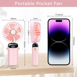 BOSONER Mini ventilateur portable – Ventilateur électrique rechargeable avec 5 vitesses – Petit ventilateur portable 4000 mAh à 