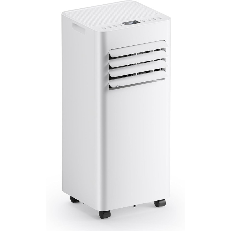 Climatiseur mobile 9000 BTU, 4 en 1 (refroidissement/déshumidification/ventilateur/mode veille), télécommande, écran LED, minute