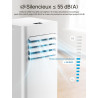 Climatiseur mobile 9000 BTU, 4 en 1 (refroidissement/déshumidification/ventilateur/mode veille), télécommande, écran LED, minute