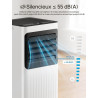 Climatiseur mobile 7000 BTU, 4 en 1 (refroidissement/déshumidification/ventilateur/mode veille), télécommande, écran LED, minute