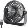 TriPole Ventilateur USB de Bureau, Mini Ventilateur Silencieux 3 Vitesses, Rotation 360°, Câble 1,5 m, Ventilateur Compact 4,5 P