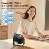 TriPole Ventilateur USB de Bureau, Mini Ventilateur Silencieux 3 Vitesses, Rotation 360°, Câble 1,5 m, Ventilateur Compact 4,5 P