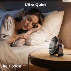 TriPole Ventilateur USB de Bureau, Mini Ventilateur Silencieux 3 Vitesses, Rotation 360°, Câble 1,5 m, Ventilateur Compact 4,5 P