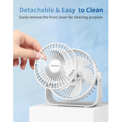 TriPole Ventilateur USB de Bureau, Mini Ventilateur Silencieux 3 Vitesses, Rotation 360°, Câble 1,5 m, Ventilateur Compact 4,5 P