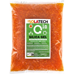 Isolatech silica gel régénérable, déshydratant, orange, sac de 0,4 kg gel de silice déshumidificateur silicagel, convient égalem