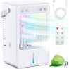 Climatiseur Mobile avec Réservoir de 1500ML | Rafraîchisseur d’Air 5 Vitesses & 2 Niveaux de Brume | Climatiseur Portable avec T