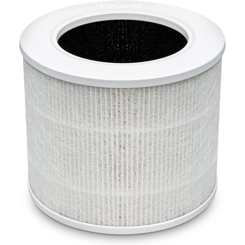 LEVOIT Filtre de rechange pour purificateur d'air HEPA 3 en 1, charbon actif à haute efficacité, noyau mini-RF blanc
