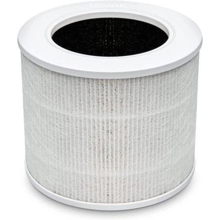 LEVOIT Filtre de rechange pour purificateur d'air HEPA 3 en 1, charbon actif à haute efficacité, noyau mini-RF blanc