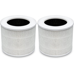 LEVOIT Filtre de rechange pour purificateur d'air HEPA 3 en 1, charbon actif à haute efficacité, noyau mini-RF blanc (Lot de 2)