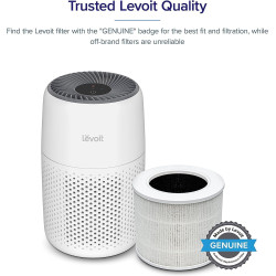 LEVOIT Filtre de rechange pour purificateur d'air HEPA 3 en 1, charbon actif à haute efficacité, noyau mini-RF blanc (Lot de 2)