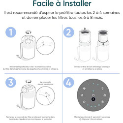 LEVOIT Filtre à Air de Rechange pour Purificateur Core 200S, HEPA et Charbon Actif, Contre Allergies, Fumée, Poussière, Pollen, 
