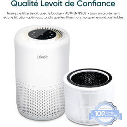 LEVOIT Filtre à Air de Rechange pour Purificateur Core 200S, HEPA et Charbon Actif, Contre Allergies, Fumée, Poussière, Pollen, 