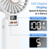 Ventilateur Portable, 5 Vitesses et 20h Fonctionnement, Mini Ventilateur USB Rechargeable avec 4500 mAh Batterie, Puissant et Si