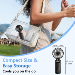 Mini Ventilateur Portable, Poche et Léger Rechargeable(4500mAh & Autonomie 20h), Petit Ventilateur de Table Pliable pour Maison/