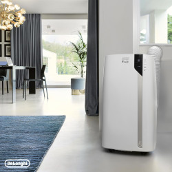 De'Longhi Pinguino PAC EX93 Climatiseur mobile, avec tuyau d'échappement, 60 dB(A), technologie Whisper - Très silencieux, pour 